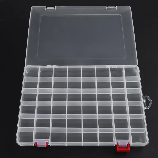 48 Grids Compartment Plastic Storage Box Jewelry Earring Box Bead Screw Container Home Storage Case Display Organizer Container 1