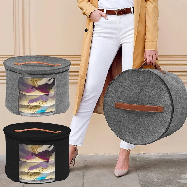 Holder Bag Felt Storage Box Dust Case Household Goods Sundries Storage Hats Bucket Clothes Organizers Large Capacity Travel Bags 1