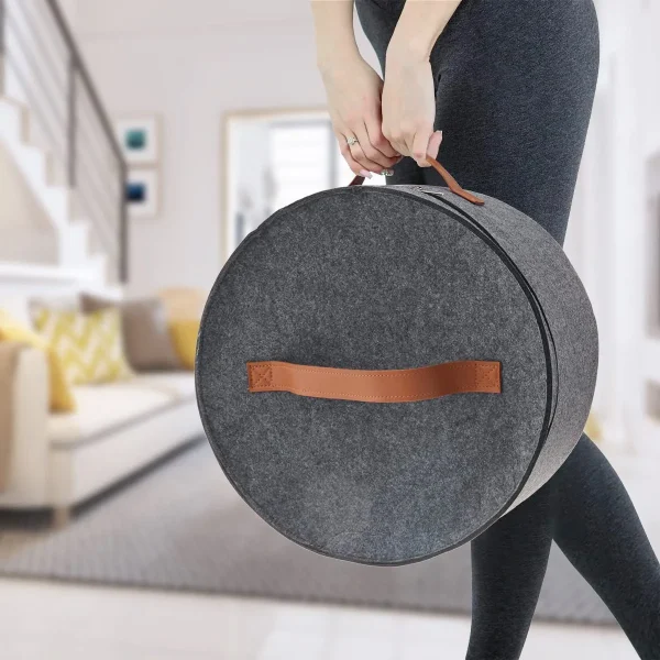 Holder Bag Felt Storage Box Dust Case Household Goods Sundries Storage Hats Bucket Clothes Organizers Large Capacity Travel Bags 2
