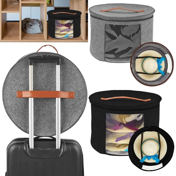 Holder Bag Felt Storage Box Dust Case Household Goods Sundries Storage Hats Bucket Clothes Organizers Large Capacity Travel Bags 3