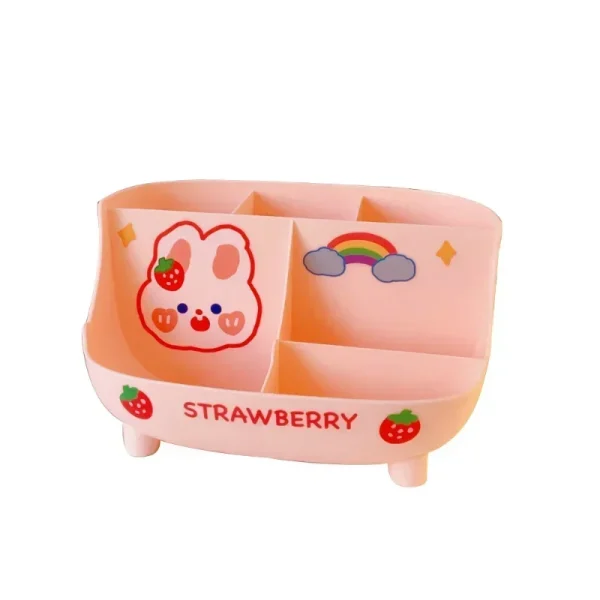 Japanese-style Desktop Pen Holder Cute Multi-functional Large-capacity Partition Drawer Desktop Stationery Organizer Storage Box 6