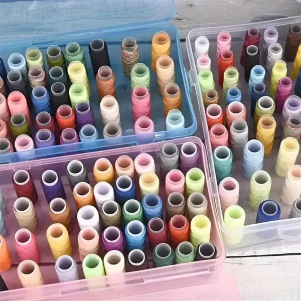 42 Axis Sewing Threads Box Bobbins Storage Case Transparent Needle Spool 24 Grids Organizer Household DIY Sewing Accessories 2