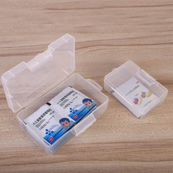 Transparent Rectangular Plastic Storage Box Organizer Stickers Box Desktop Container Washi Tape Stickers Box Art Case Stationery 4