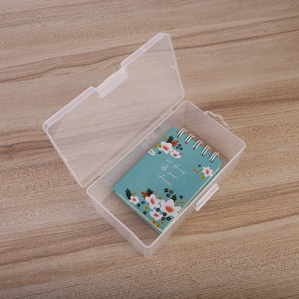Transparent Rectangular Plastic Storage Box Organizer Stickers Box Desktop Container Washi Tape Stickers Box Art Case Stationery 6