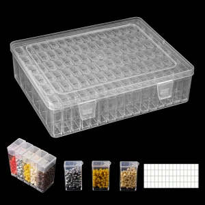 A set of 96 compartments diamond painting storage containers, suitable for storing diamond measuring box DIY craft, capable of s 1