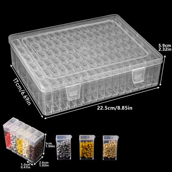A set of 96 compartments diamond painting storage containers, suitable for storing diamond measuring box DIY craft, capable of s 2