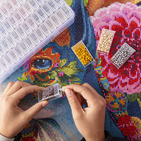 A set of 96 compartments diamond painting storage containers, suitable for storing diamond measuring box DIY craft, capable of s 5
