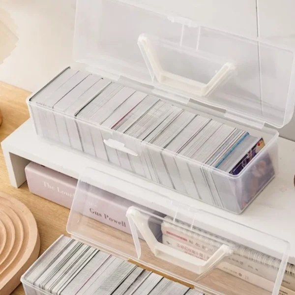 Game Cards Storage Box Football Stars Trading Card Storage Box Plastic Transparent Card Container Portable Game Card Organizer 3