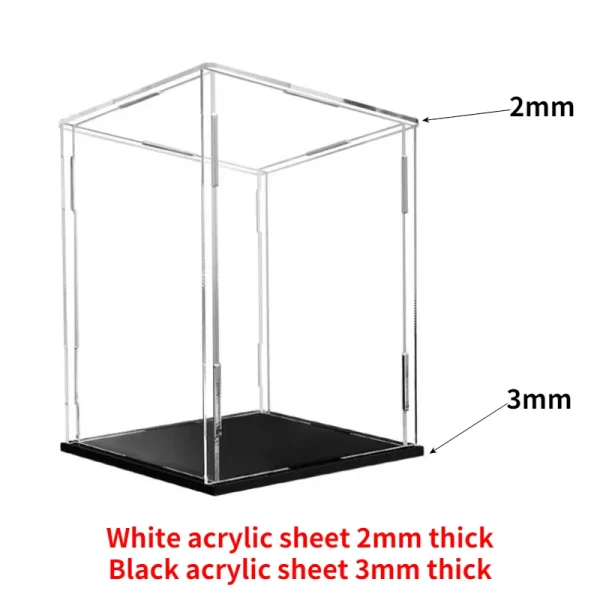 Acrylic Display Case Figures Storage Box Clear Small Assemble Dustproof Showcase for Building blocks ,Toy Dolls,Car Model 3