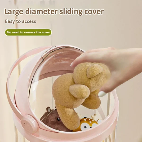Doll Storage Box Toys Organization Plush Toy Storage Tube Transparent Plastic Stuffed Storage Barrel Children's toy Organizer 4