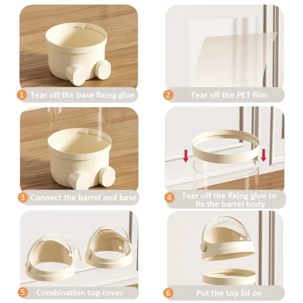 Doll Storage Box Toys Organization Plush Toy Storage Tube Transparent Plastic Stuffed Storage Barrel Children's toy Organizer 5