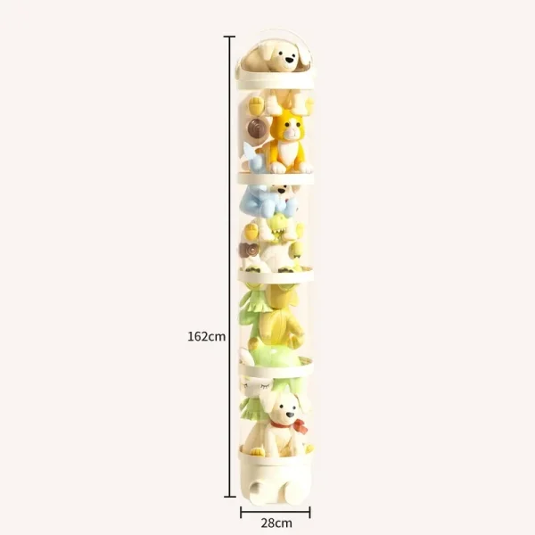 Doll Storage Box Toys Organization Plush Toy Storage Tube Transparent Plastic Stuffed Storage Barrel Children's toy Organizer 6