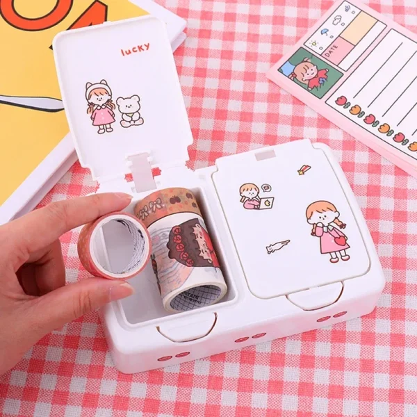 Ins Button Desktop Cute Storage Box with Lid Sundries Mini Jewlery Storage Box Organizer Kawaii Box Container Storage Small 5
