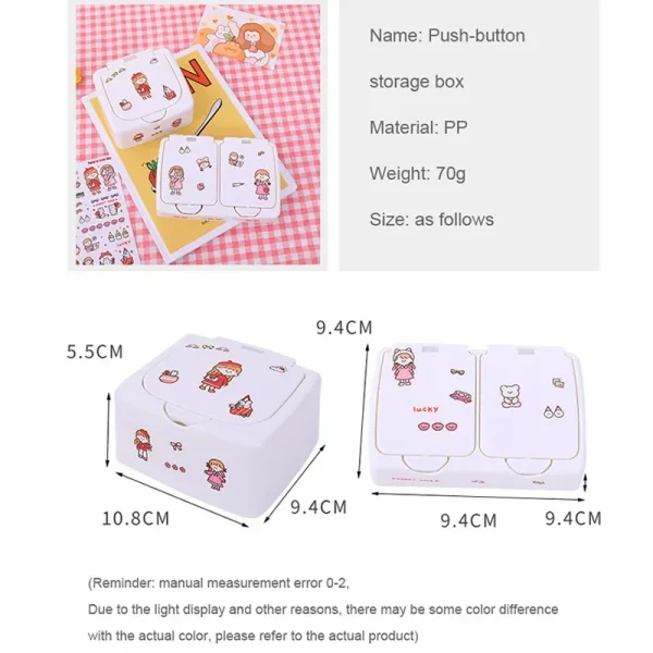 Ins Button Desktop Cute Storage Box with Lid Sundries Mini Jewlery Storage Box Organizer Kawaii Box Container Storage Small 6