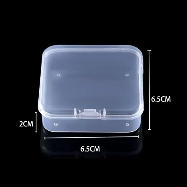Square Mini Plastic Transparent Storage Box Jewelry Earrings Rings Beads Organizer Case Small Items Tools Sundries Container Box 4