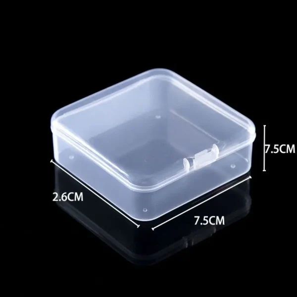 Square Mini Plastic Transparent Storage Box Jewelry Earrings Rings Beads Organizer Case Small Items Tools Sundries Container Box 5