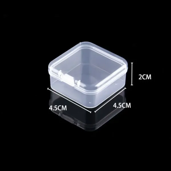 Square Mini Plastic Transparent Storage Box Jewelry Earrings Rings Beads Organizer Case Small Items Tools Sundries Container Box 6