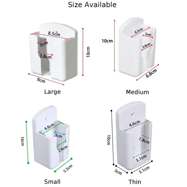 22 Sizes Air Conditioner Remote Control Holder Wall Mounted Box Storage Remote Controller Holder Phone Charging Bracket 5