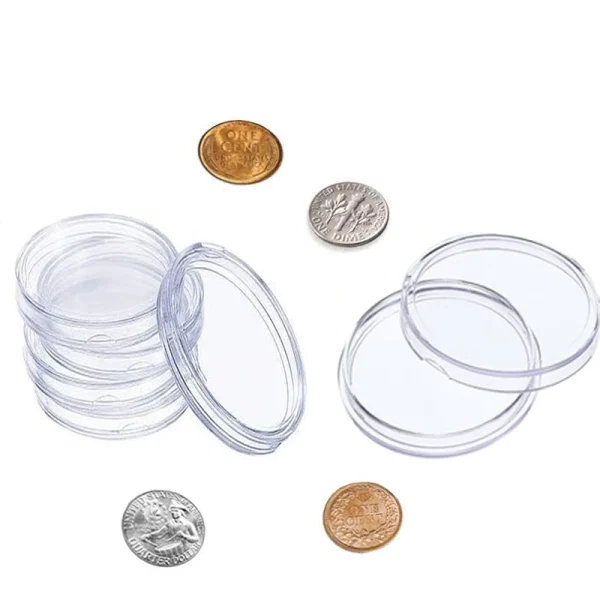 10-50pcs 21/23/24/25-45mm COINNING Capsules Storage Box Clear Plastic Commemorative COINNING Storage Box Coinn Storage Box 4