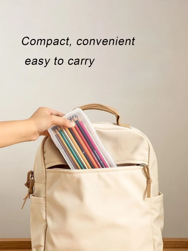1/2pcs PP Large Capacity Transparent Stationery Storage Box Color Pencil Crayon Stationery Drawer Item Storage Box 4