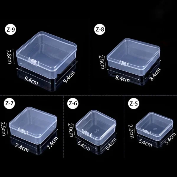 Mini Boxes Rectangle Clear Plastic Jewelry Storage Case Container Packaging Box for Earrings Rings Beads Collecting Small Items 2