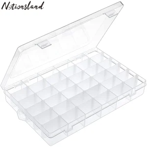 24/36 Grids Plastic Organizer Box Craft Organizer Storage with Adjustable Dividers Bead Box Fishing Tackles Box Jewelry Box 1