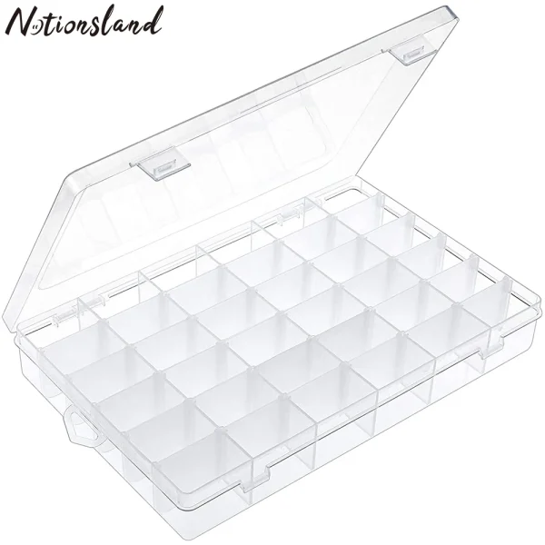 24/36 Grids Plastic Organizer Box Craft Organizer Storage with Adjustable Dividers Bead Box Fishing Tackles Box Jewelry Box 1
