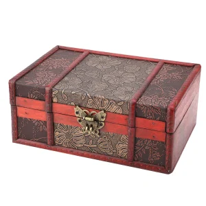 Vintage Wooden Storage Box Treasure Chest Chinese Style Small Size Book Jewelry Storage Case Organizer Desktop Decoration 1