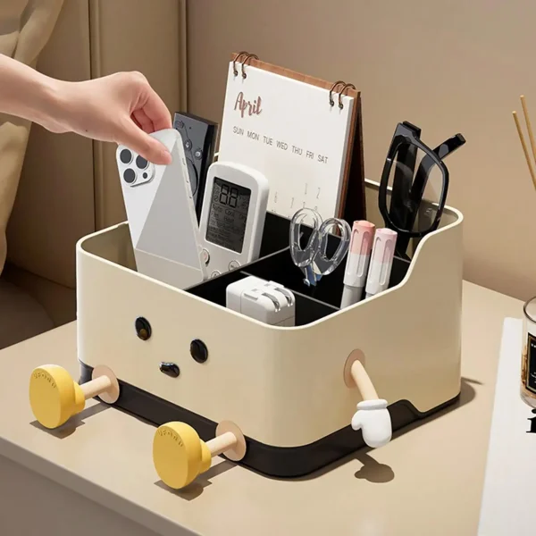 1pc multifunctional desktop storage box, cosmetic organisation shelf countertop storage and display box(with sticker) 3