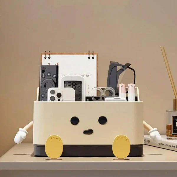 1pc multifunctional desktop storage box, cosmetic organisation shelf countertop storage and display box(with sticker) 4