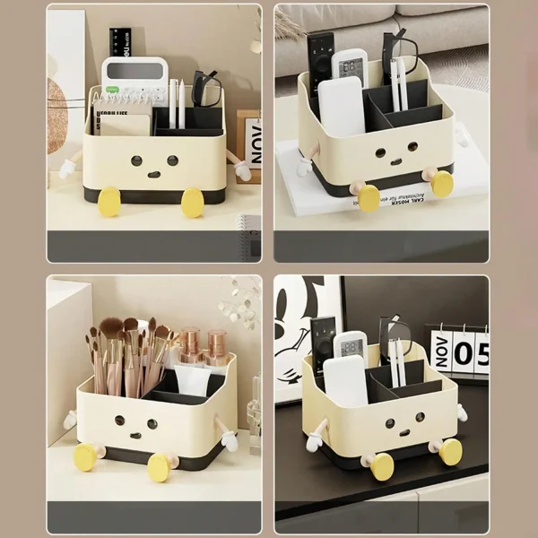 1pc multifunctional desktop storage box, cosmetic organisation shelf countertop storage and display box(with sticker) 5
