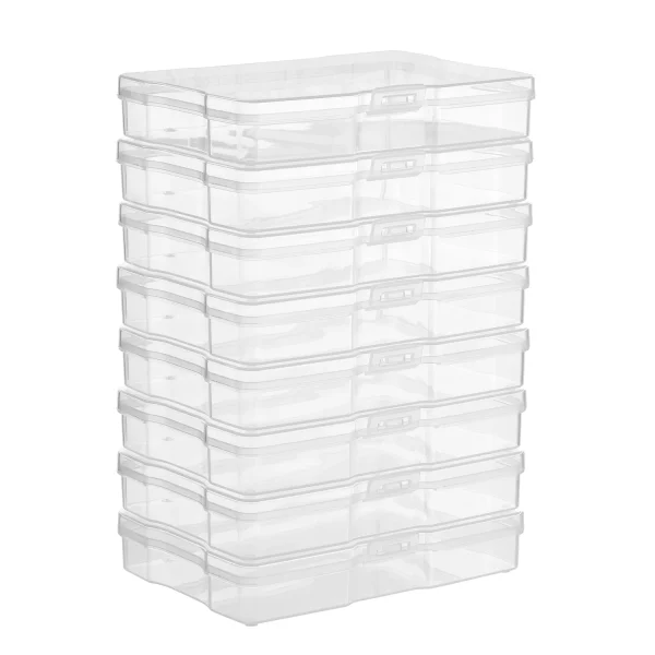 8 Pcs Clear Photo Case 4" x 6" Photo Storage Boxes - Photo Organizer Cases Photo Keeper Picture Storage Containers Box 1