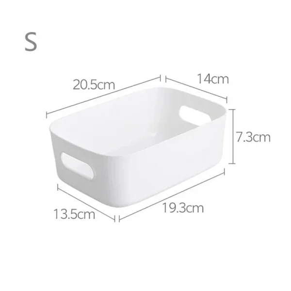 10 PCS S Plastic Storage Bins and Baskets White Handled Storage Box Solid Color Bathroom Kitchen Sundries for Shelves Drawers 5