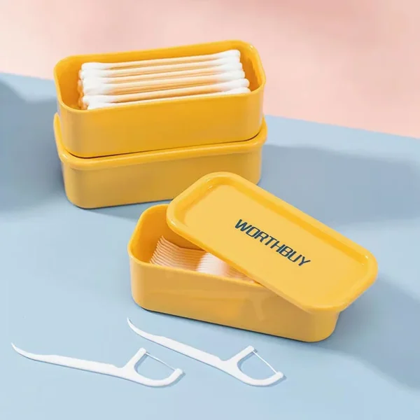 Ins Portable Cotton Swab Box Travel Dental Floss Holder Case Sundries Organizer Box Dust-proof Wire Earphone Cable Storage Box 4
