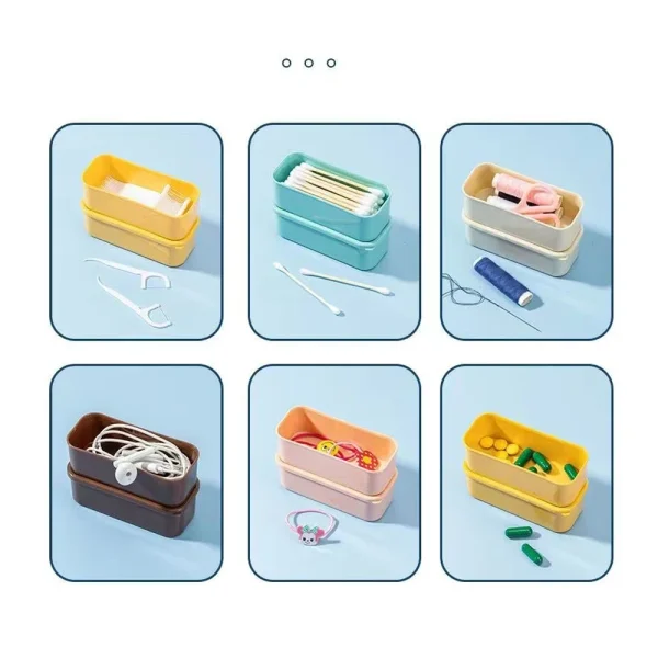 Ins Portable Cotton Swab Box Travel Dental Floss Holder Case Sundries Organizer Box Dust-proof Wire Earphone Cable Storage Box 5
