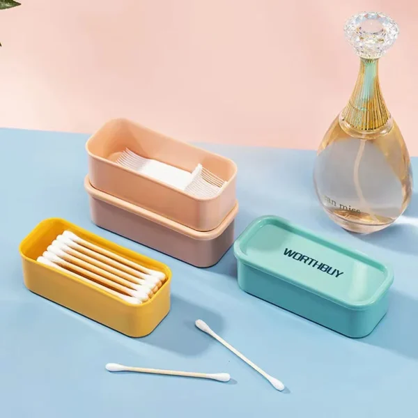Ins Portable Cotton Swab Box Travel Dental Floss Holder Case Sundries Organizer Box Dust-proof Wire Earphone Cable Storage Box 6