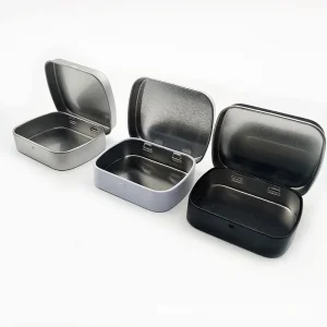 Small Empty Metal Tin Silver Black White Flip Storage Box Case Organizer for Money Coin Candy Key Container Jar Cans 1