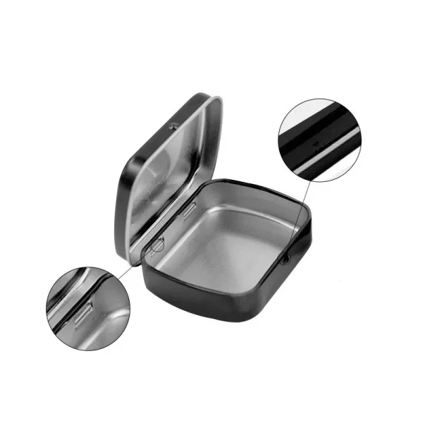 Small Empty Metal Tin Silver Black White Flip Storage Box Case Organizer for Money Coin Candy Key Container Jar Cans 3