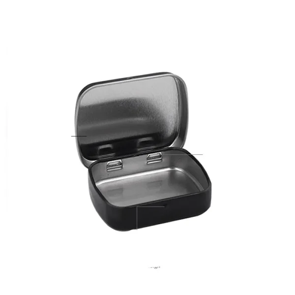 Small Empty Metal Tin Silver Black White Flip Storage Box Case Organizer for Money Coin Candy Key Container Jar Cans 6