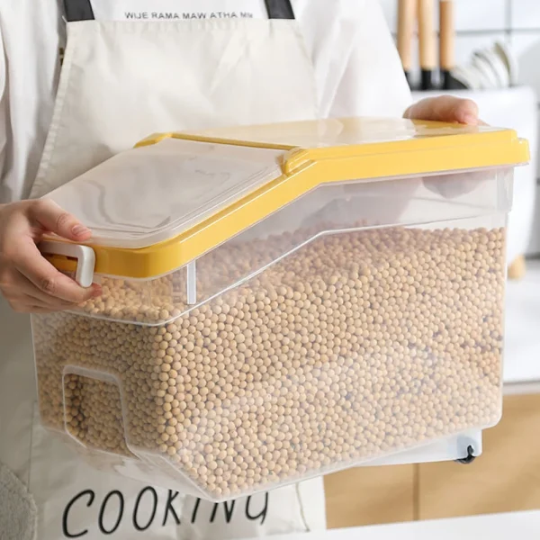 10KG Kitchen Rice Storage Box Insect Proof and Moisture Proof Dispenser Flour Cereal Bucket Kitchen Organizer Food Container 3