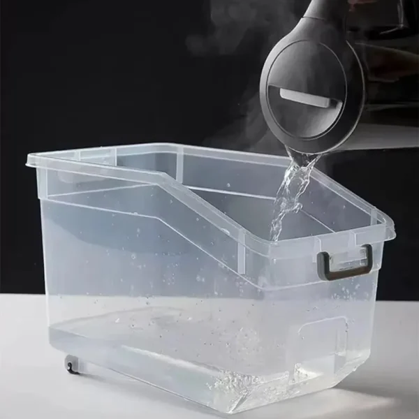 10KG Kitchen Rice Storage Box Insect Proof and Moisture Proof Dispenser Flour Cereal Bucket Kitchen Organizer Food Container 5