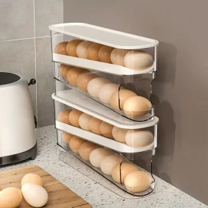 Refrigerator Egg Storage Box Automatic Scrolling Egg Holder Household Large Capacity Kitchen Dedicated Roll Off Egg Storage Rack 1