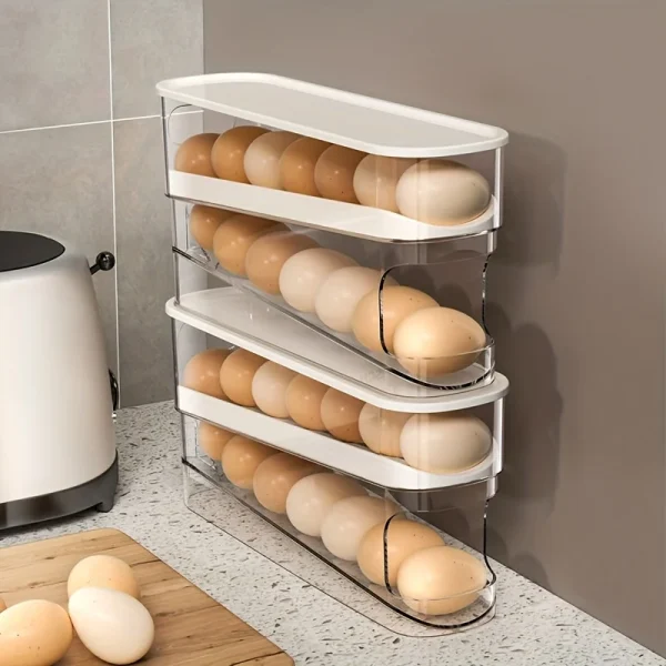 Refrigerator Egg Storage Box Automatic Scrolling Egg Holder Household Large Capacity Kitchen Dedicated Roll Off Egg Storage Rack 1