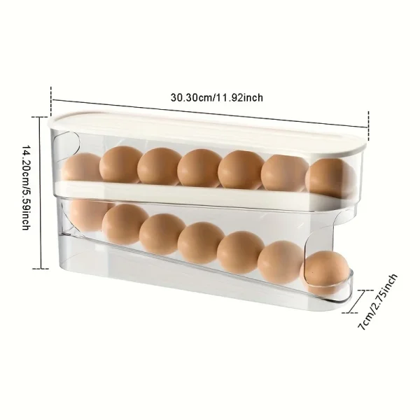 Refrigerator Egg Storage Box Automatic Scrolling Egg Holder Household Large Capacity Kitchen Dedicated Roll Off Egg Storage Rack 2