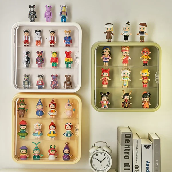Wall Mounted Doll Blind Box Storage Display Rack Magnetic Suction Figurine Display Cabinet Dustproof Doll Blind Box Storage Box 3