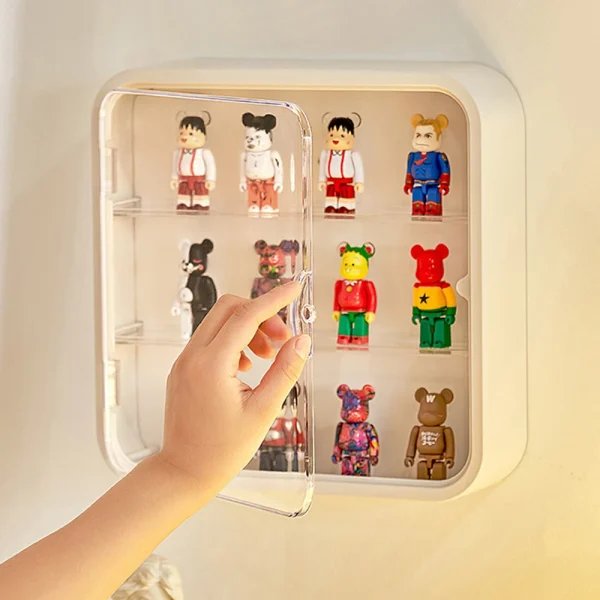 Wall Mounted Doll Blind Box Storage Display Rack Magnetic Suction Figurine Display Cabinet Dustproof Doll Blind Box Storage Box 5