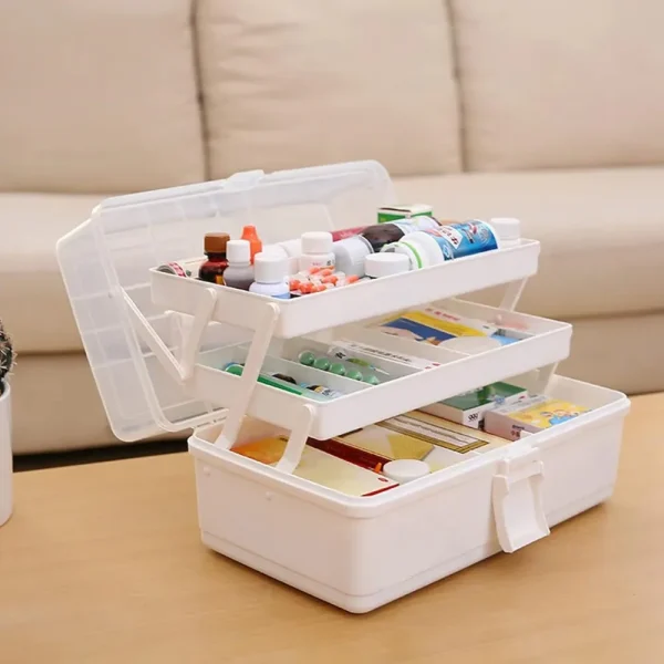2/3 Layers Large Capacity Storage Box Foldable Multifunctional Plastic Portable Makeup Hairpin Organizer Nail Art Jewelry Box 3