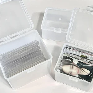 Photocards Storage Box Transparent Stickers Korea Idol Card Holder Desk Storage Organizer Classification Box Stationery 1