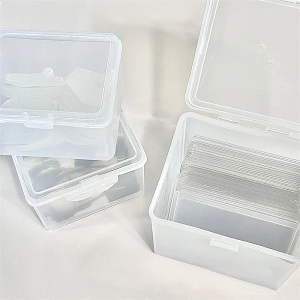 Photocards Storage Box Transparent Stickers Korea Idol Card Holder Desk Storage Organizer Classification Box Stationery 5