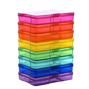 8 Pcs Colourful Photo Case 4" x 6" Photo Storage Boxes - Photo Organizer Cases Photo Keeper Picture Storage Containers Box 1
